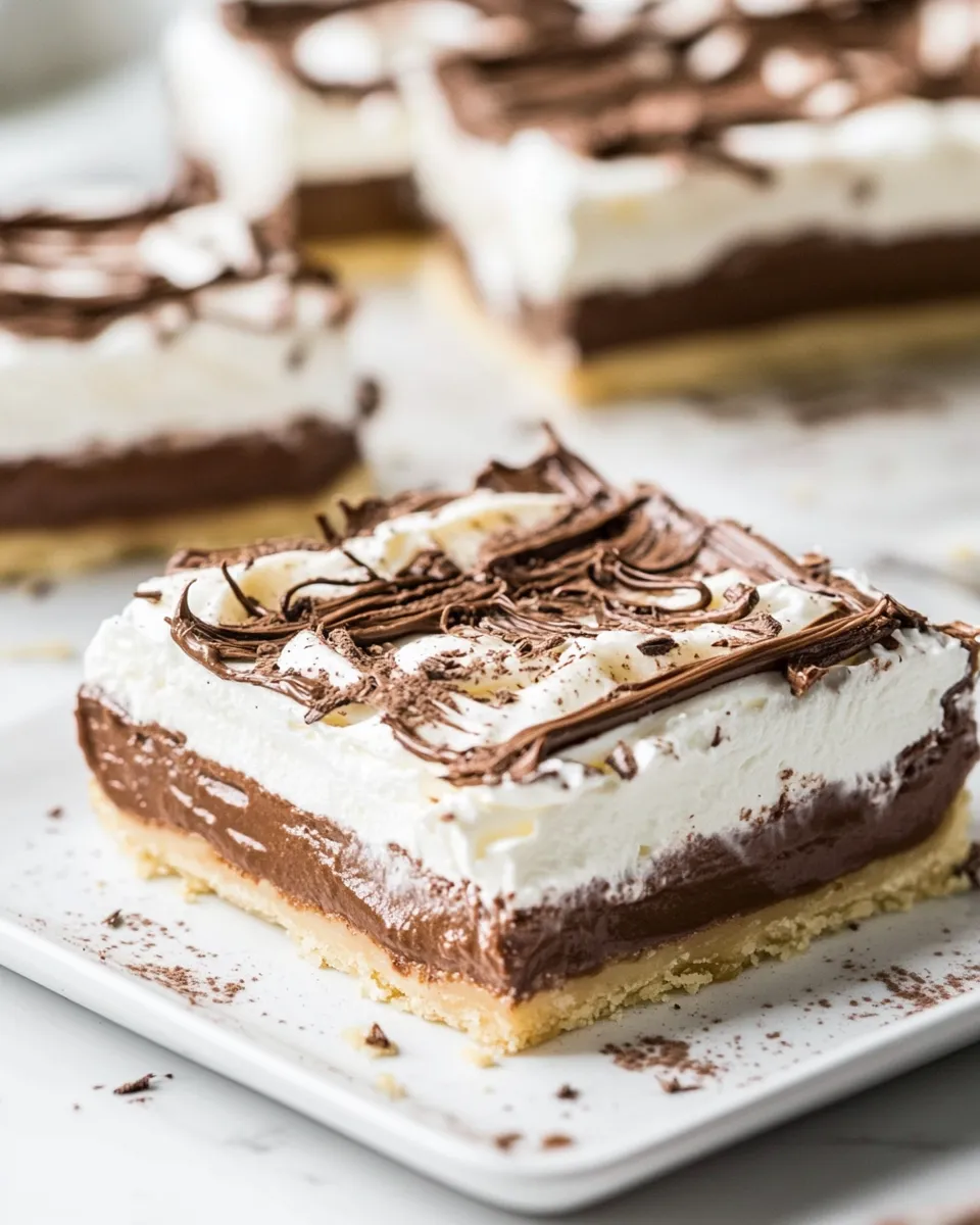 Fresh Chocolate Cream Slab Pie. photo
