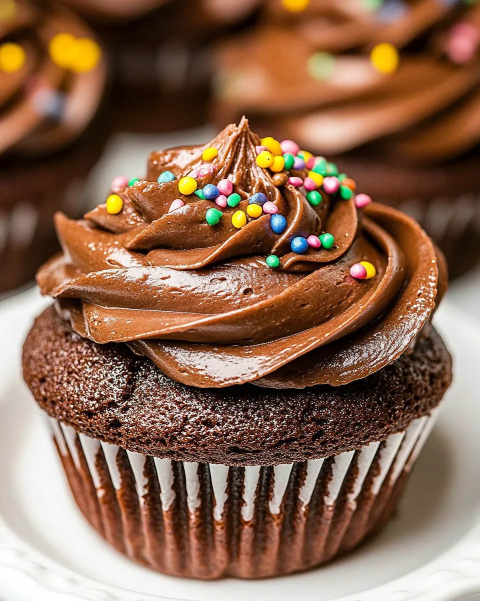 Easy Chocolate Cupcakes with Fudge Frosting recipe photo