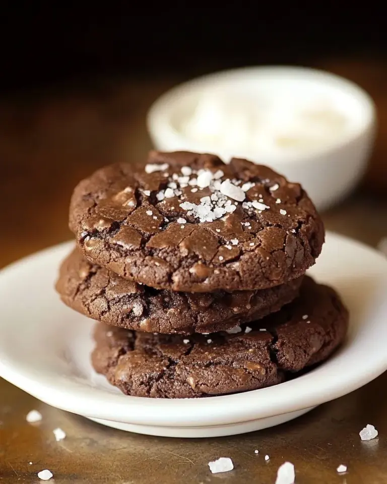 Homemade Chocolate Fudge Cookies with Sea Salt photo