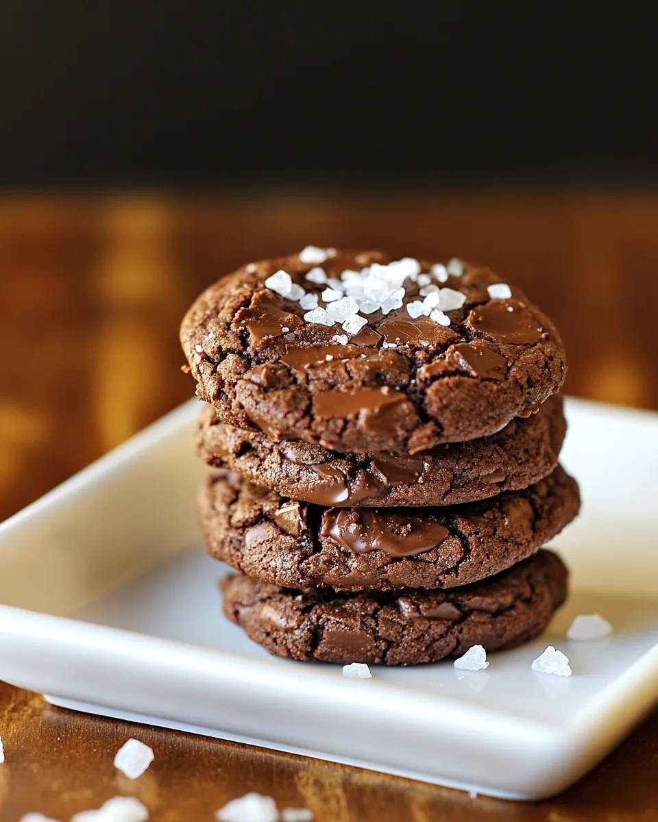 Classic Chocolate Fudge Cookies with Sea Salt image