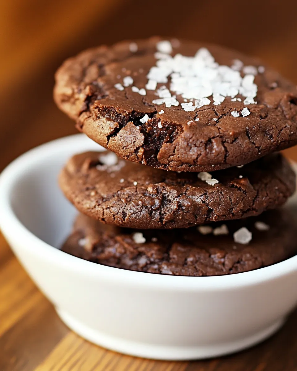 Delicious Chocolate Fudge Cookies with Sea Salt shot
