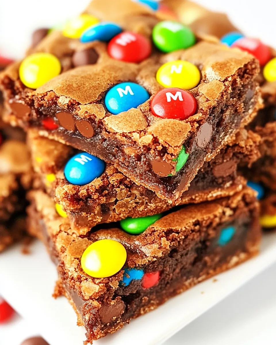 Easy Chocolate M&M Cookie Bars recipe photo