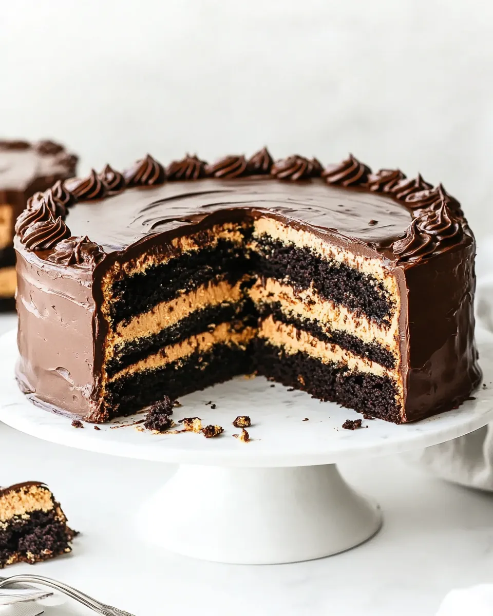 Homemade Chocolate Peanut Butter Cake photo