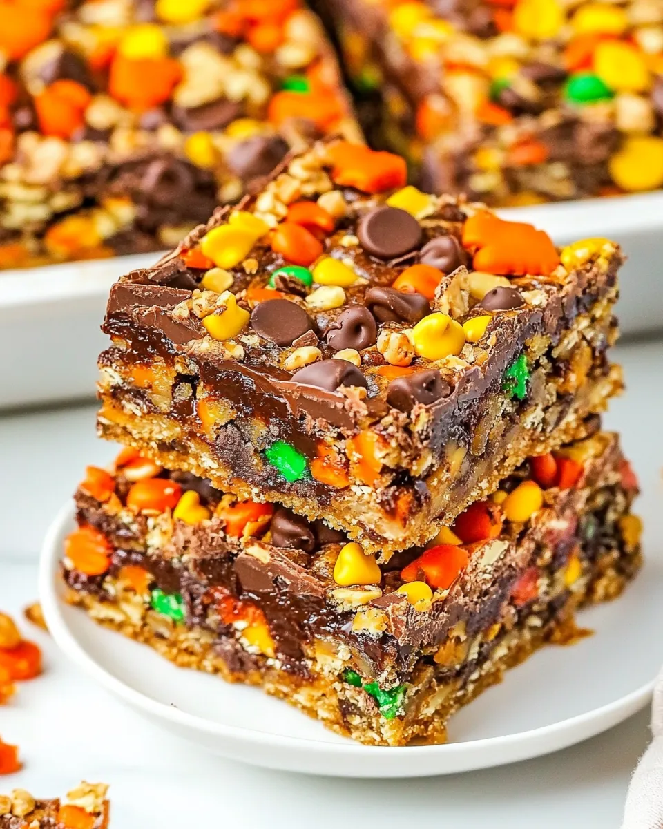 Delicious Chocolate Peanut Butter Magic Cookie Bars shot