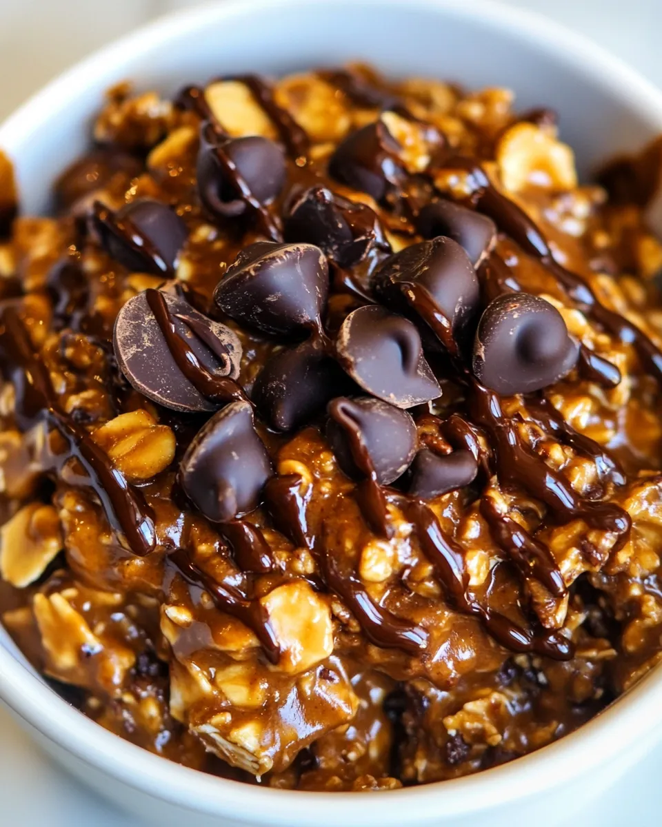 Homemade Chocolate Peanut Butter Oatmeal Bowls photo