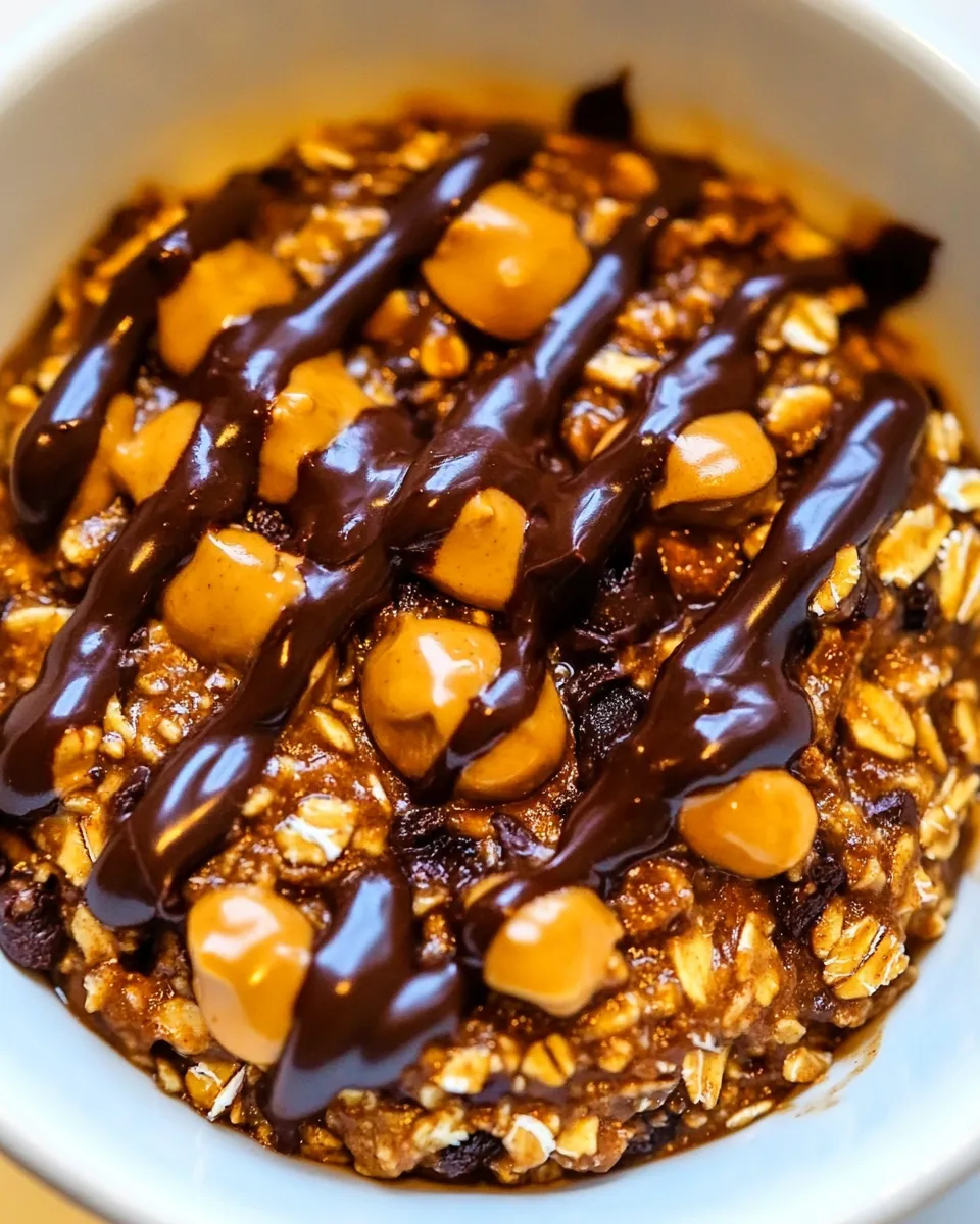 Classic Chocolate Peanut Butter Oatmeal Bowls image