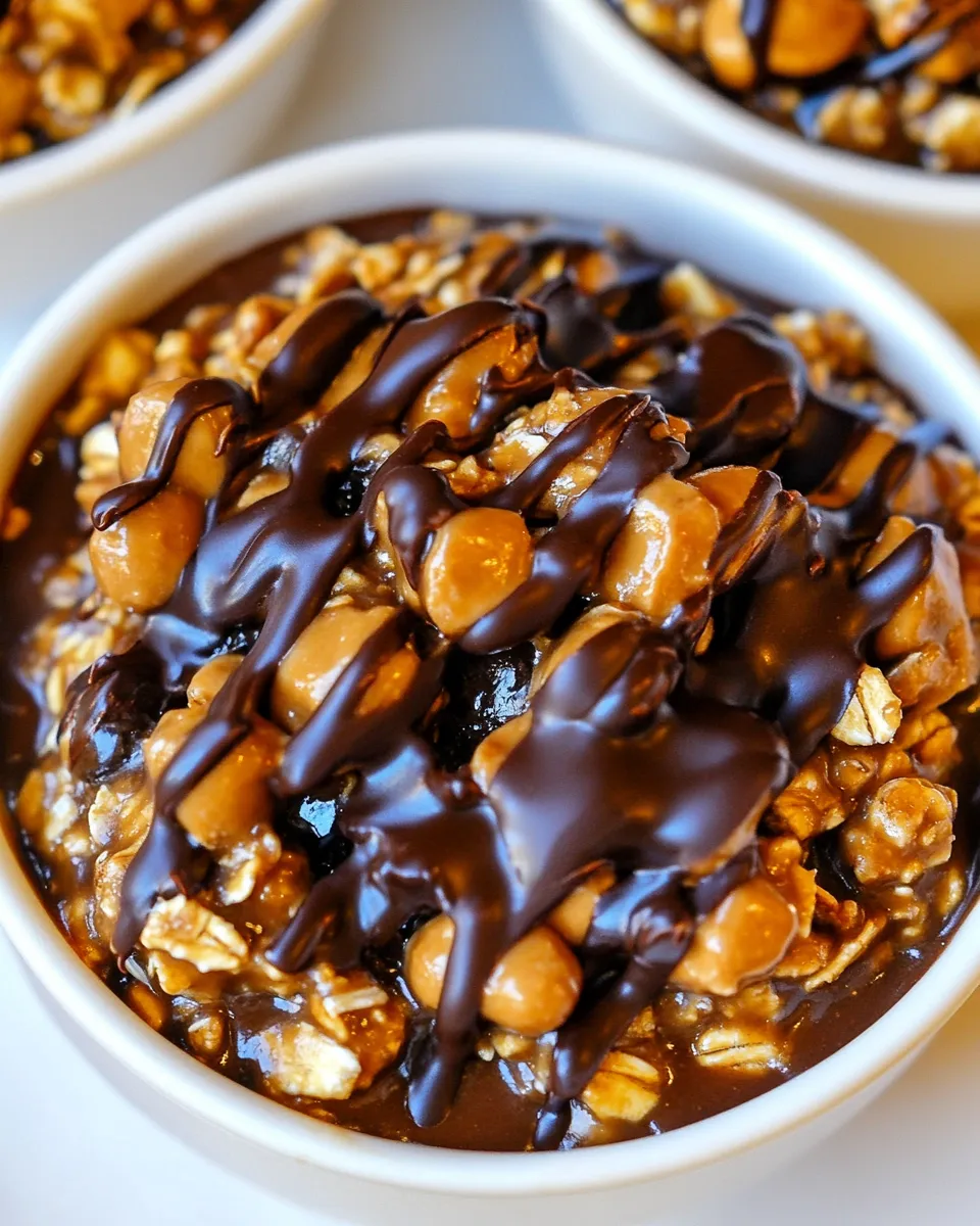 Easy Chocolate Peanut Butter Oatmeal Bowls recipe photo