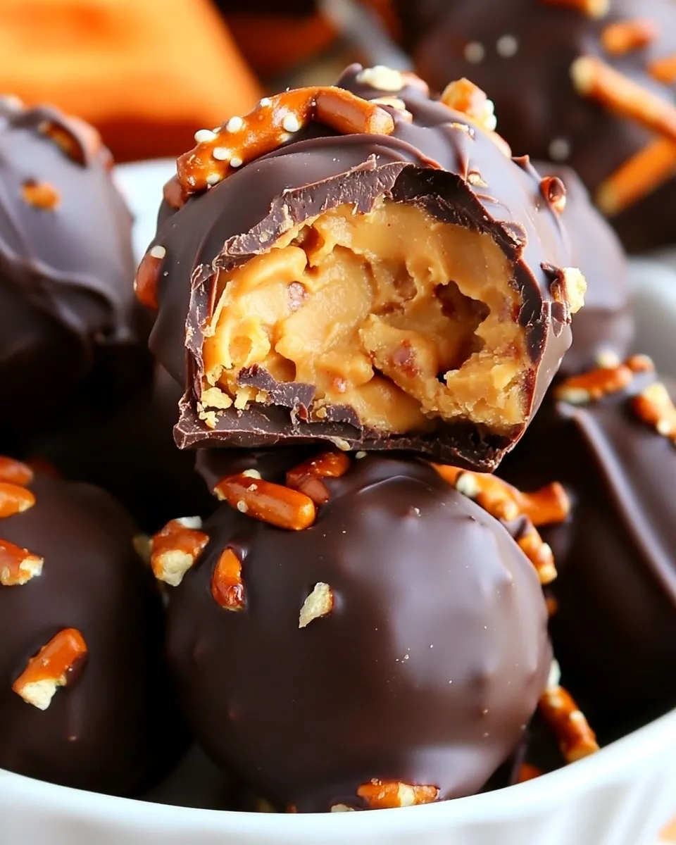 Classic Chocolate Pretzel Peanut Butter Balls image