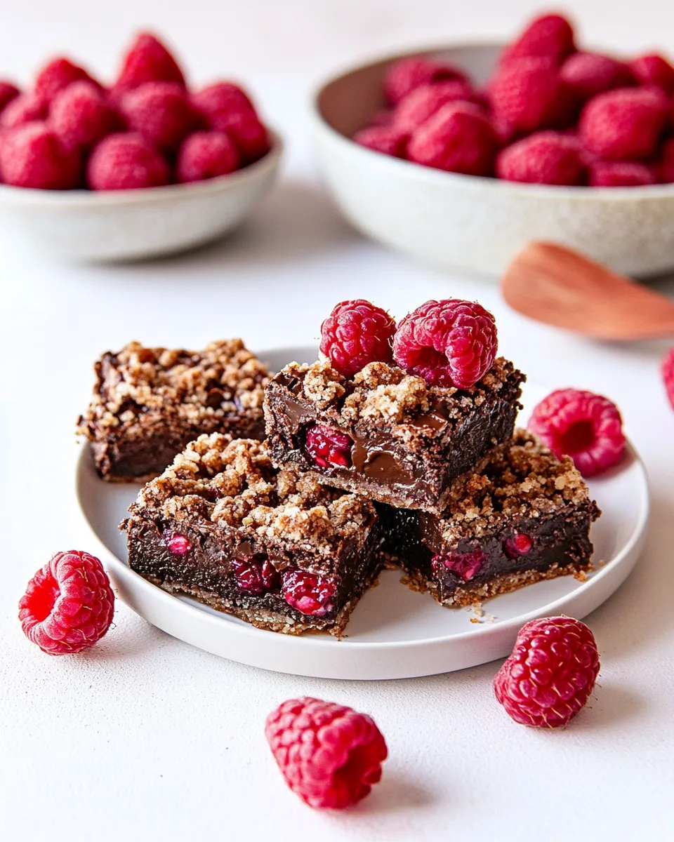 Easy Chocolate Raspberry Crumb Bars recipe photo