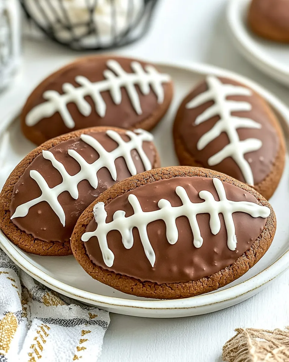 Easy Chocolate Royal Icing Football Cookies recipe photo
