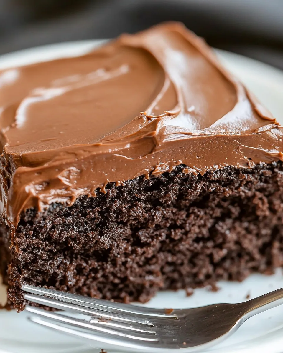 Best Chocolate Sheet Cake with Milk Chocolate Ganache Frosting shot