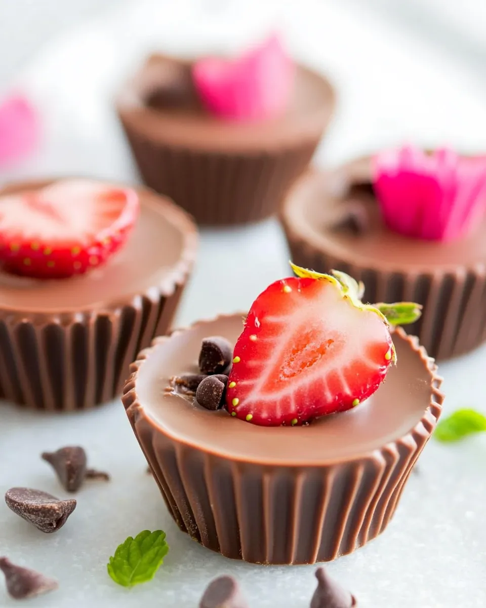Homemade Chocolate Strawberry Cups photo