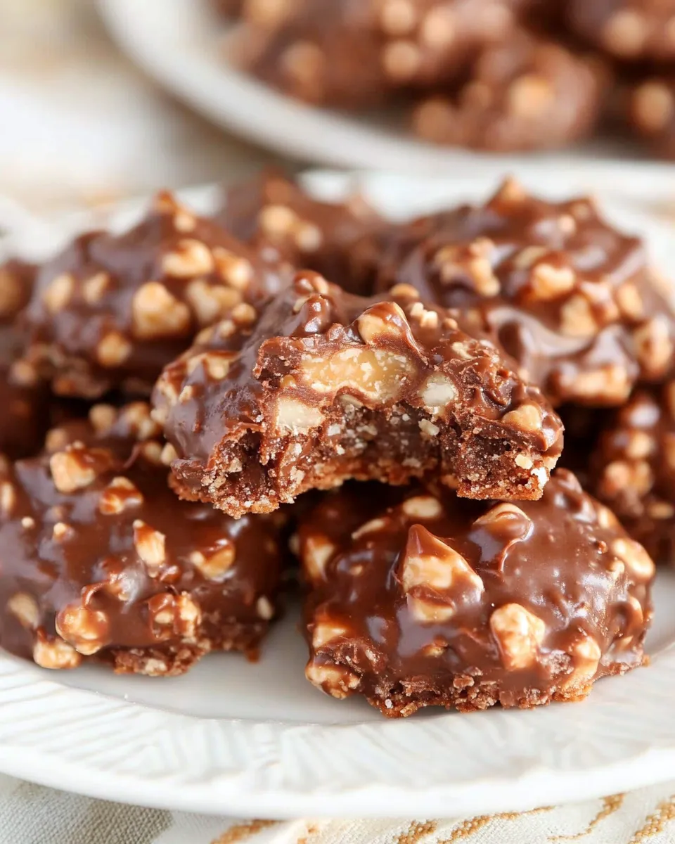 Homemade Chocolate Toffee No Bake Cookies photo