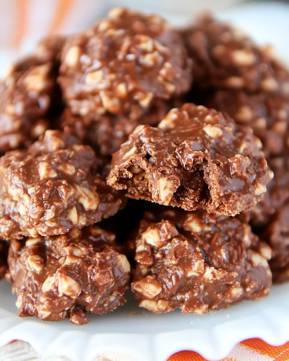 Delicious Chocolate Toffee No Bake Cookies shot