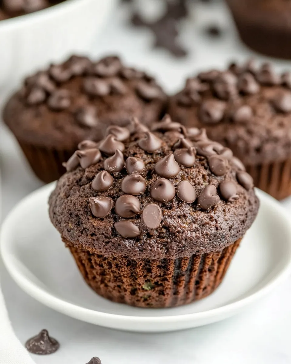 Easy Chocolate Zucchini Muffins recipe photo