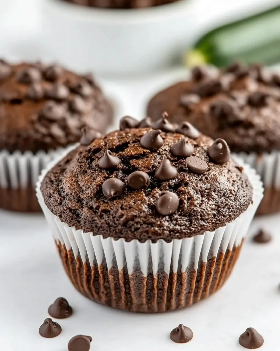 Healthy Chocolate Zucchini Muffins shot