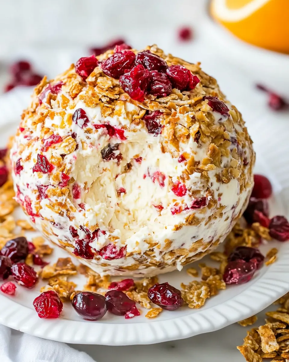 Homemade Christmas Cheese Ball Recipe with Orange and Cranberry photo