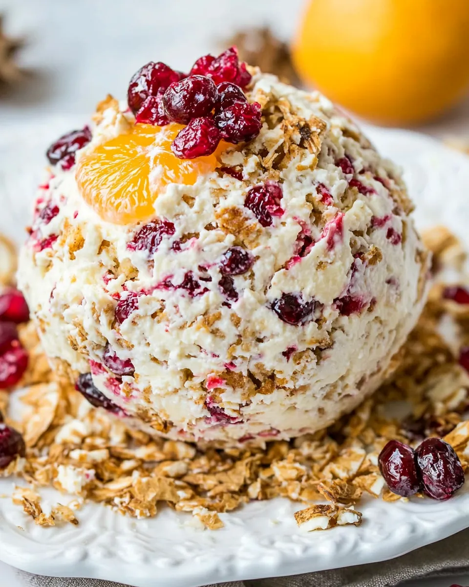 Classic Christmas Cheese Ball Recipe with Orange and Cranberry image