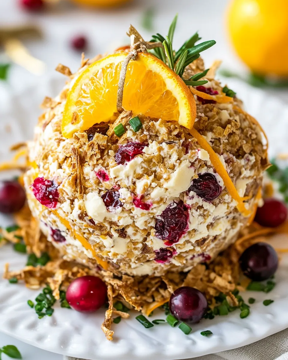 Delicious Christmas Cheese Ball Recipe with Orange and Cranberry recipe image