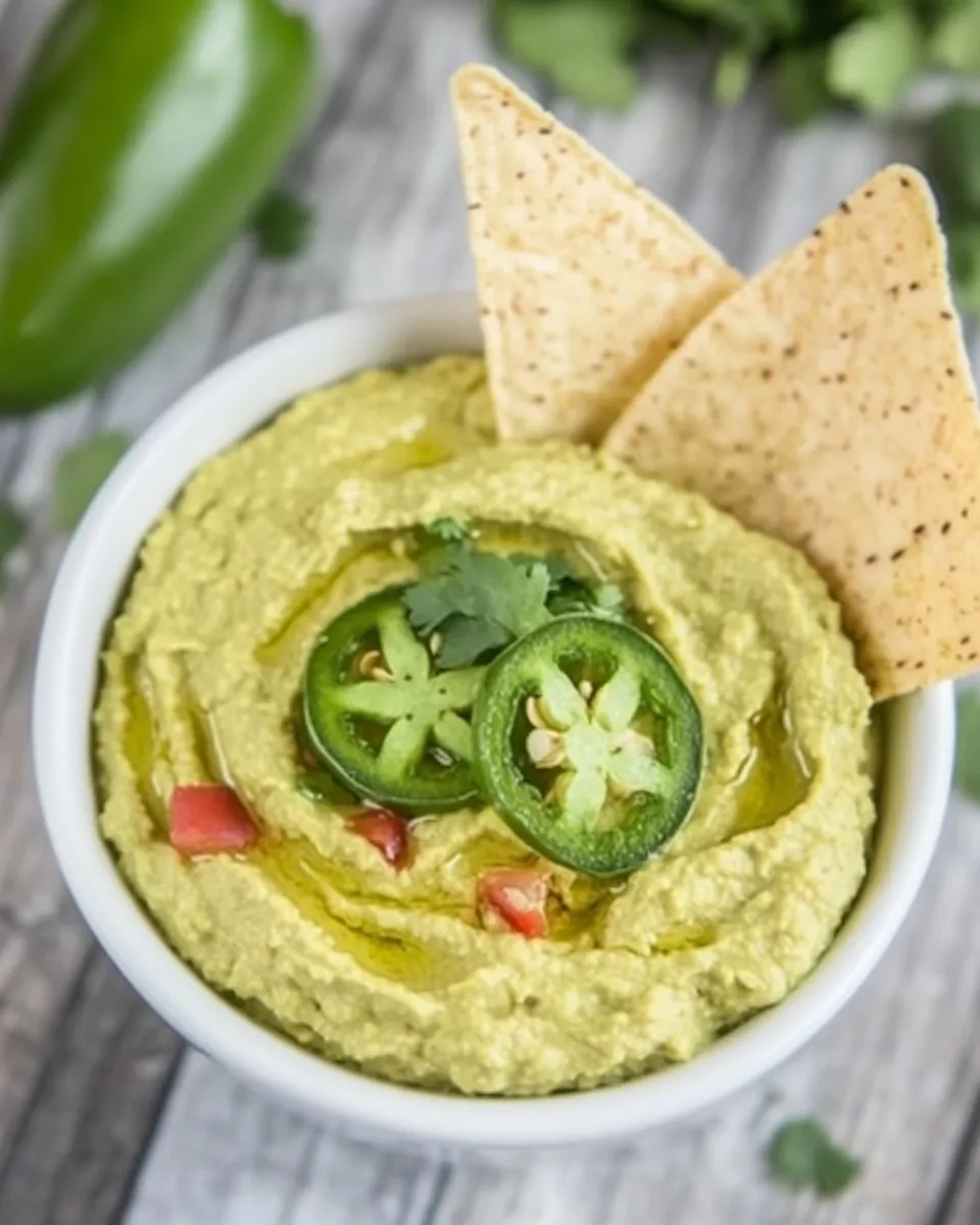 Delicious Cilantro Jalapeo Hummus (Easy!) image