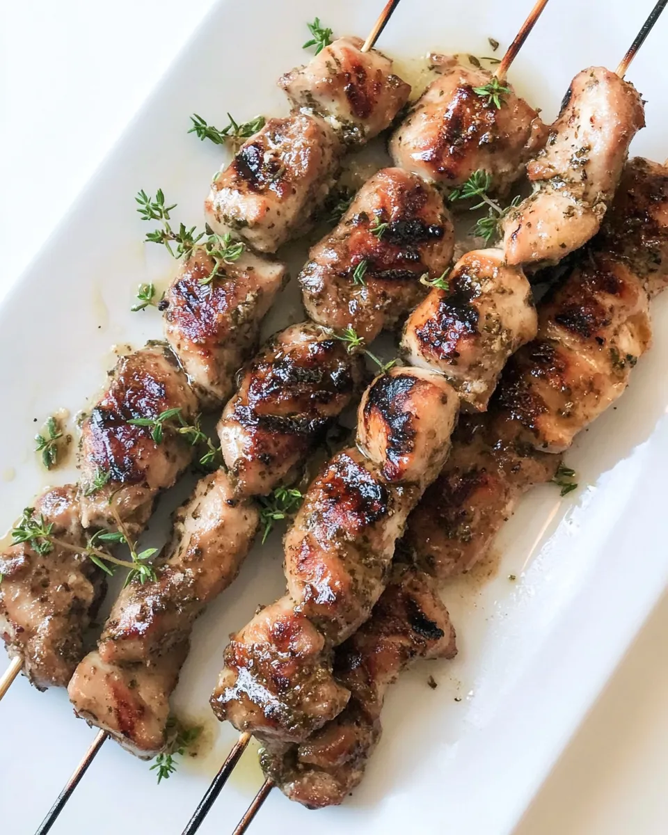 Savory Cinnamon and Thyme Chicken Skewers shot
