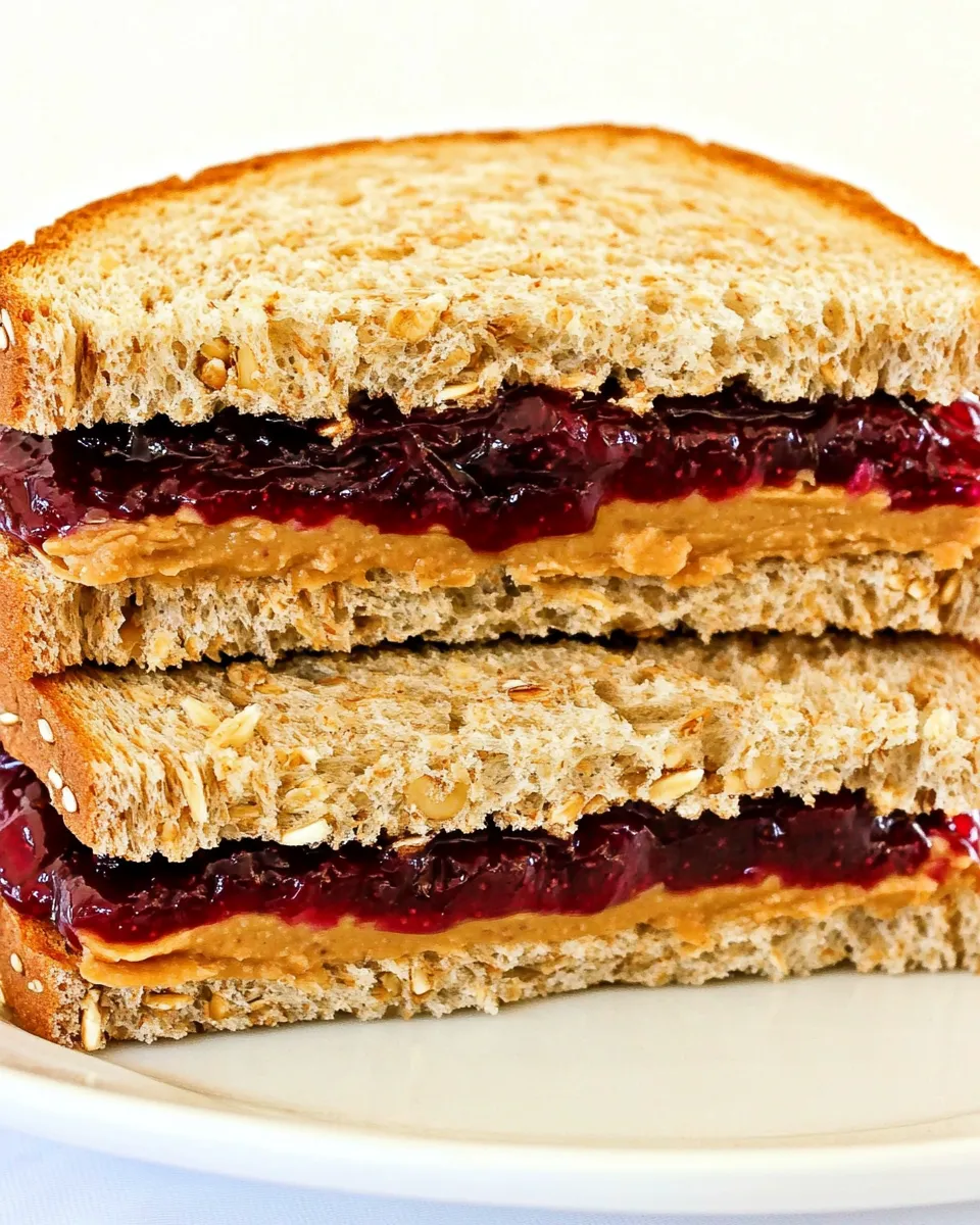 Delicious Clean Eating Almond Butter and Jelly Sandwich shot