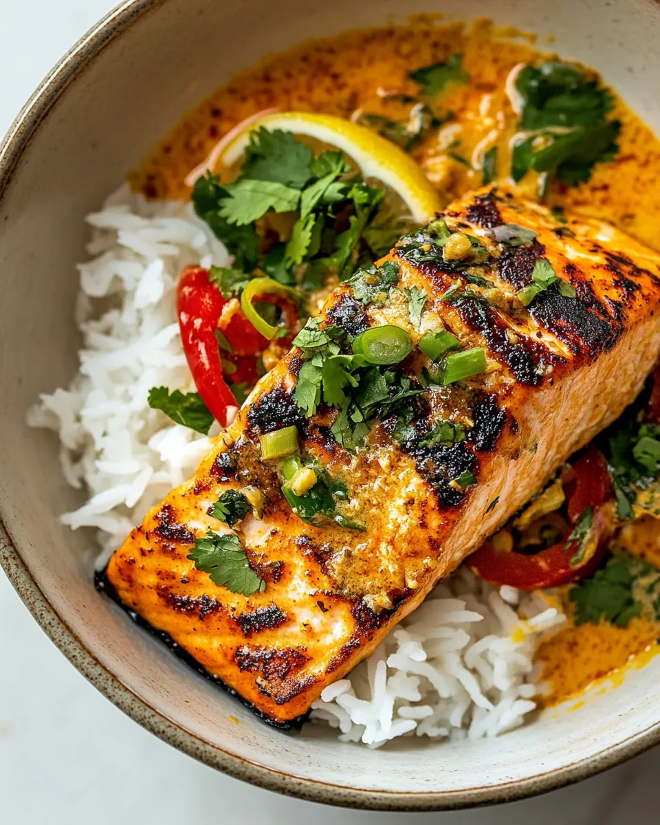 Amazing Coconut Curry Salmon with Garlic Butter. image