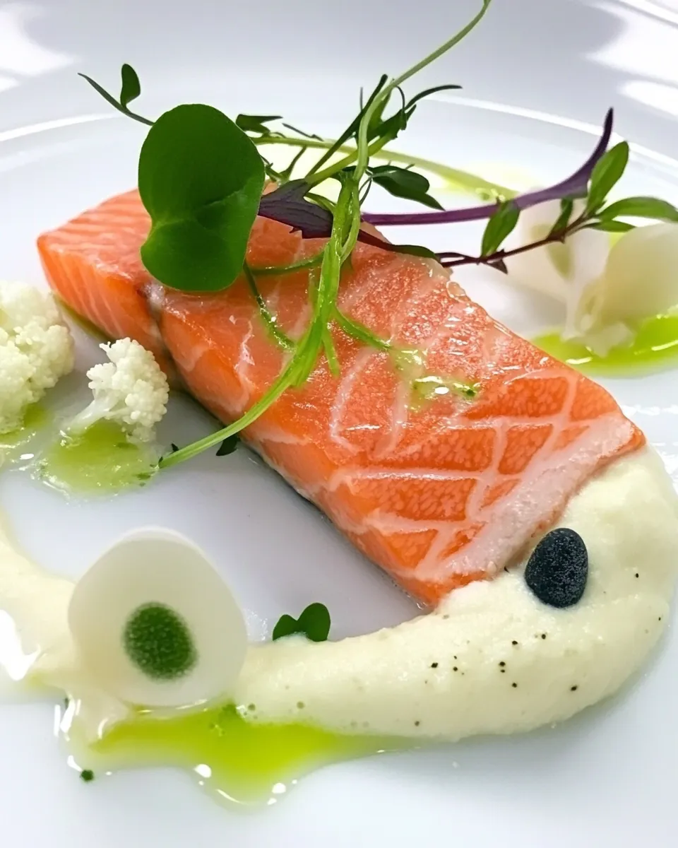 Savory Confit Ocean Trout with Cauliflower Puree shot