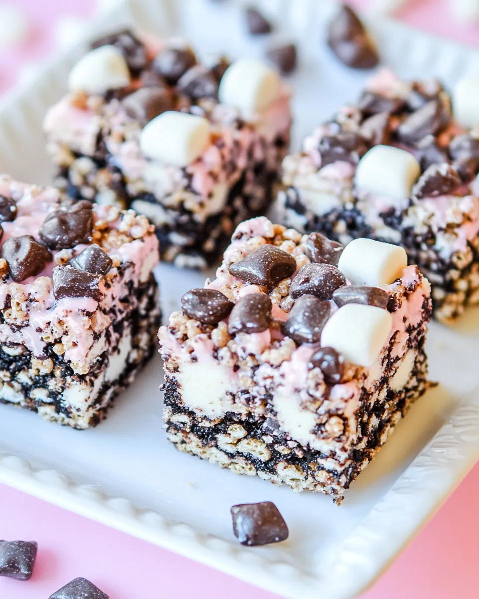 Homemade Cookies And Cream Marshmallow Crispy Treats photo
