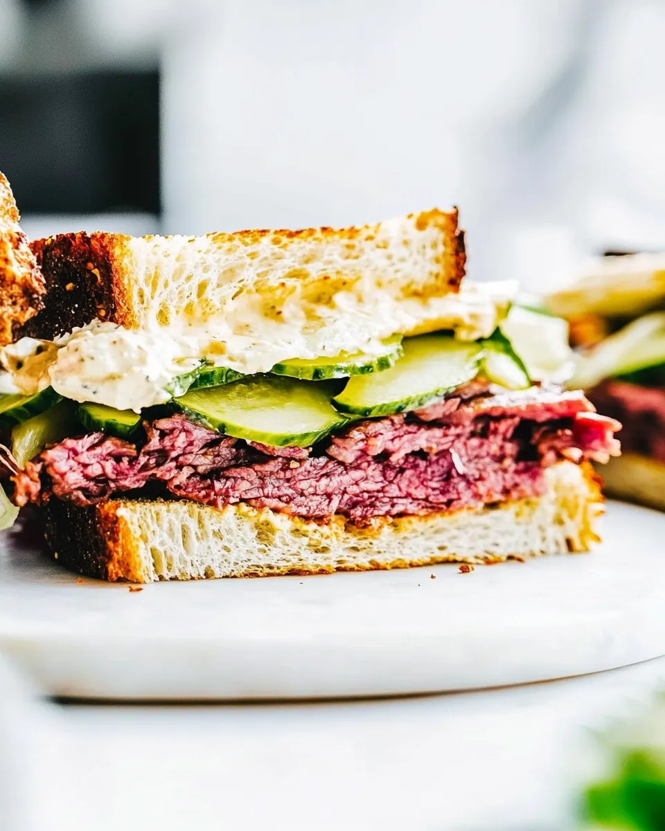 Delicious Corned Beef Sandwich shot