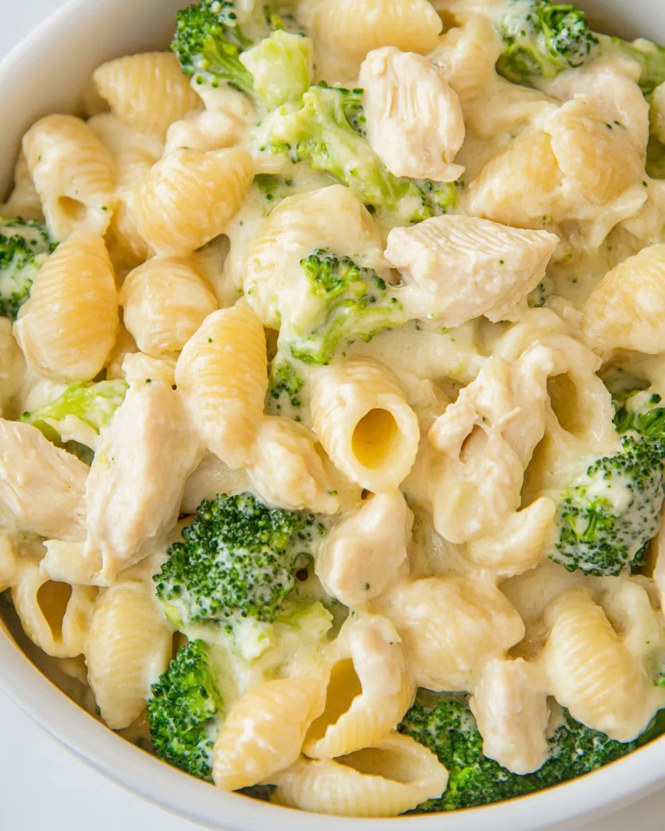 Easy Creamy Broccoli Chicken Shells and Cheese photo