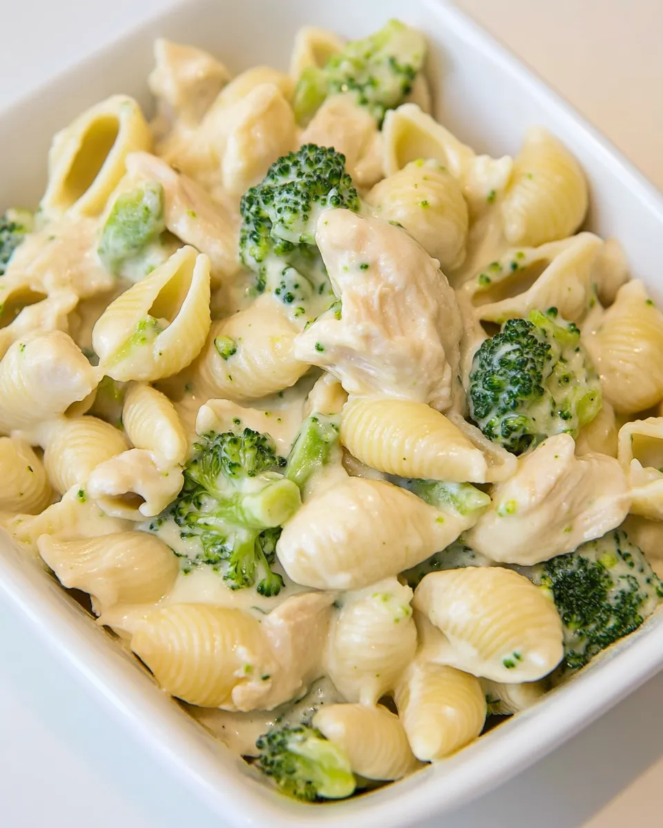 Homemade Creamy Broccoli Chicken Shells and Cheese recipe photo