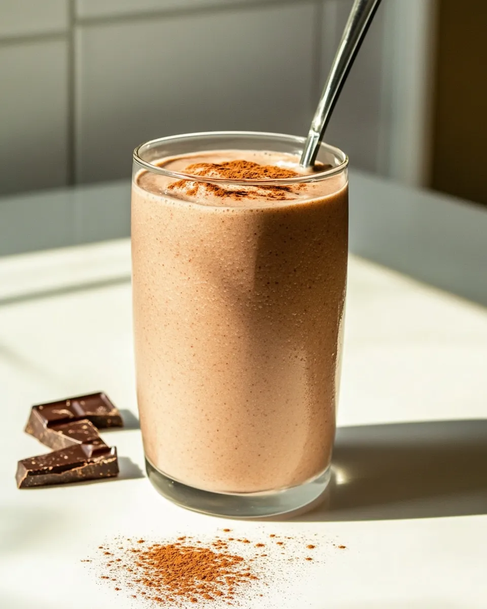 Delicious Creamy Chocolate Pear Smoothie with Cinnamon (Vegan) image