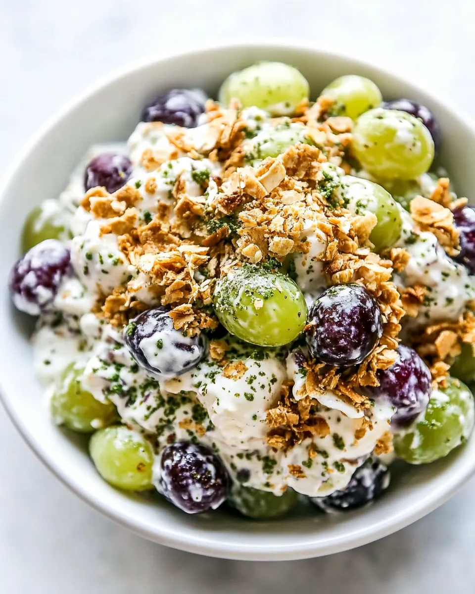 Healthy Creamy Grape Salad Recipe dish photo