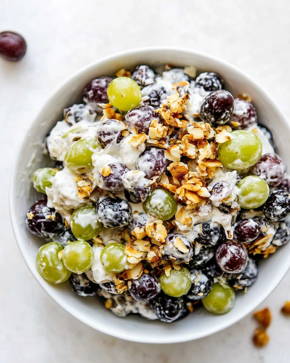 Classic Creamy Grape Salad Recipe food shot