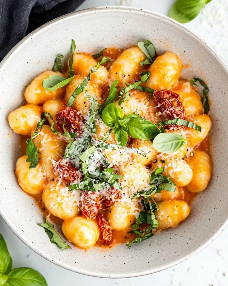 Savory Creamy Sun-Dried Tomato Gnocchi shot