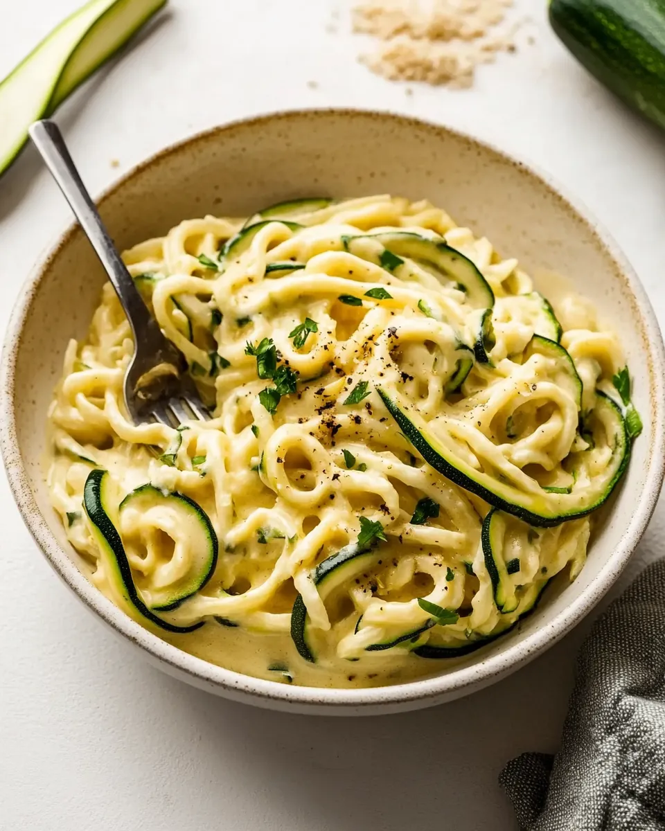 Homemade Creamy Vegan Alfredo Sauce with Zucchini photo