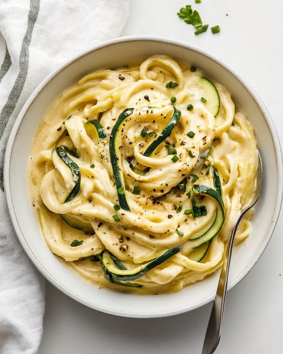 Easy Creamy Vegan Alfredo Sauce with Zucchini recipe photo