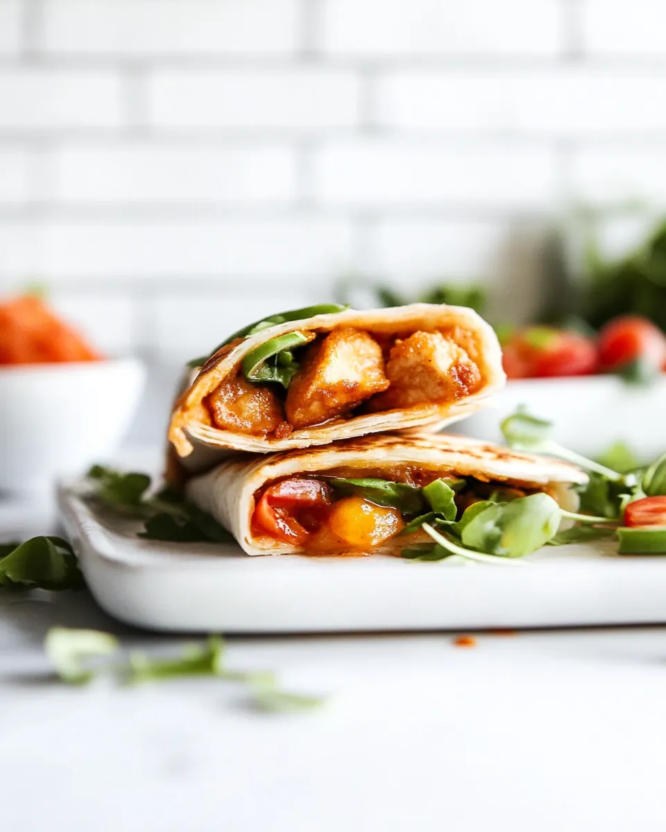 Delicious Crispy Chicken Wraps food shot