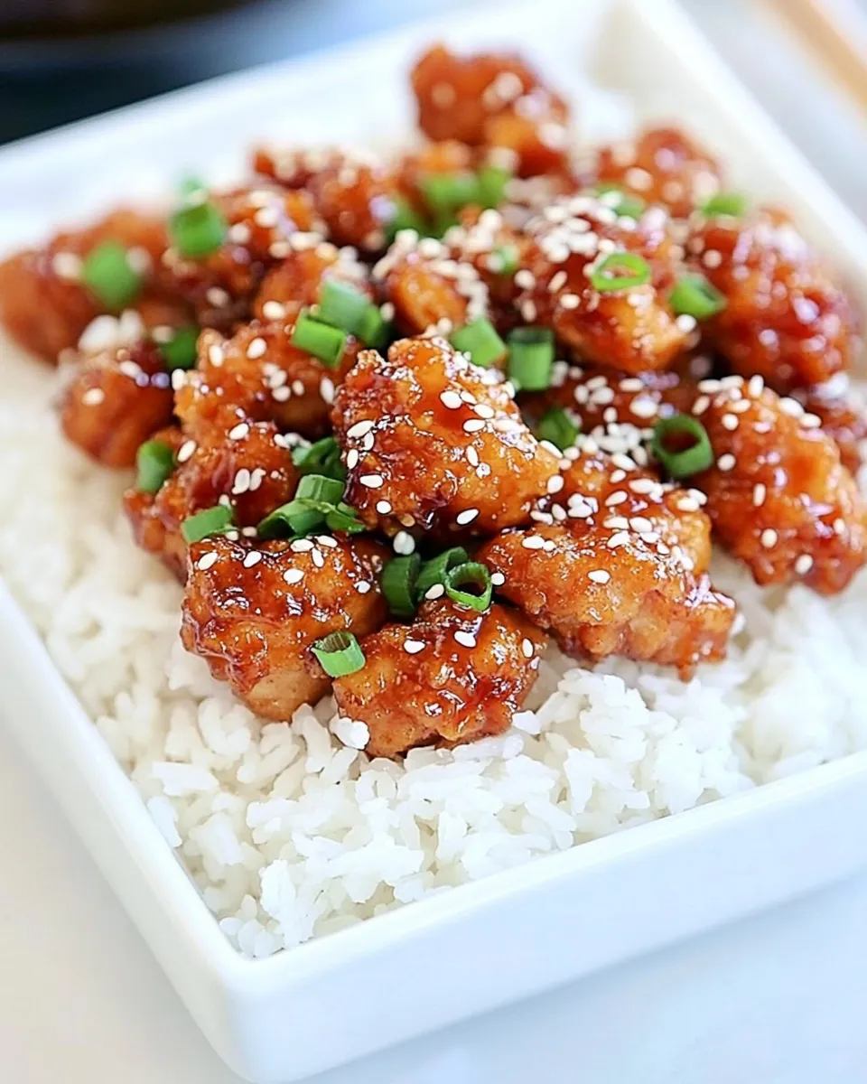 Delicious Crispy Honey Sesame Chicken shot