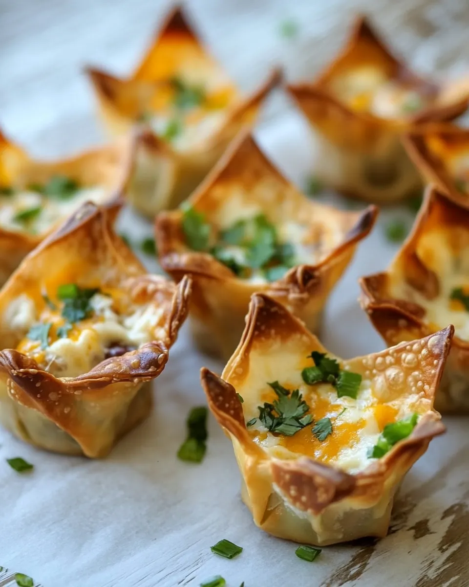 Tasty Crispy Southwestern Cream Cheese Wonton Cups shot