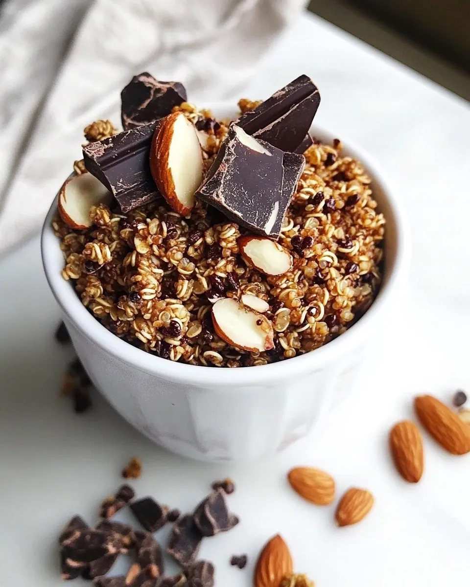 Best Crunchy Quinoa, Toasted Almond and Dark Chocolate Brown Butter Granola. dish image
