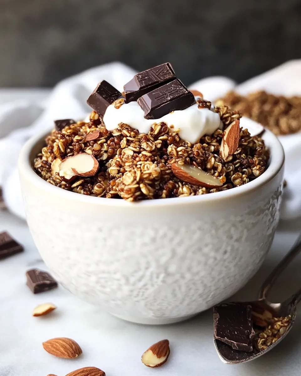 Savory Crunchy Quinoa, Toasted Almond and Dark Chocolate Brown Butter Granola. image