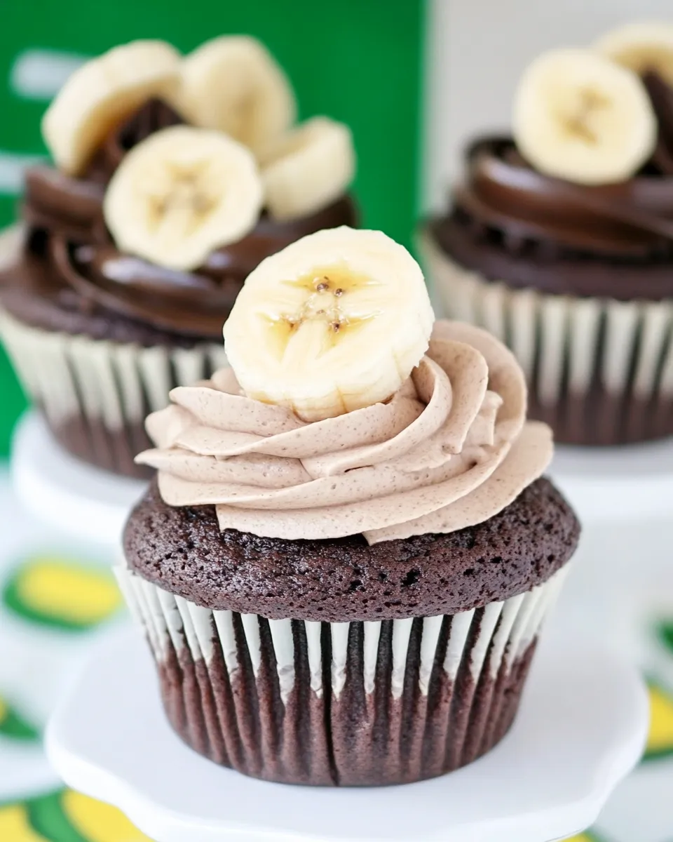 Delicious Dark Chocolate Banana Cupcakes shot
