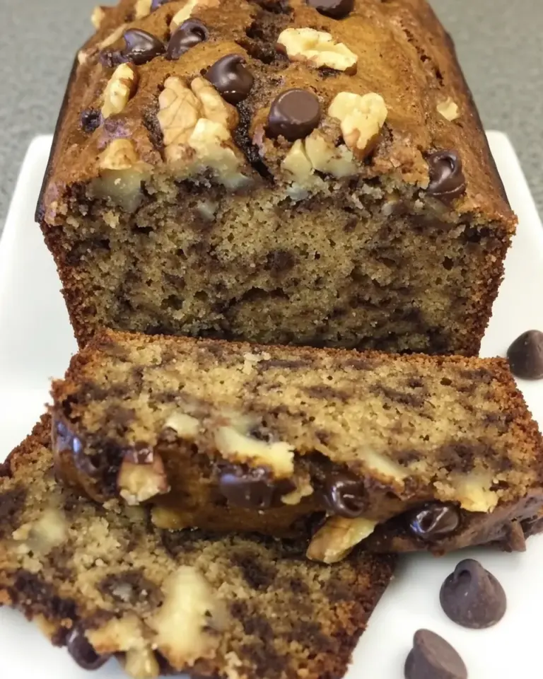 Homemade Dark Chocolate Chip & Walnut Banana Bread photo