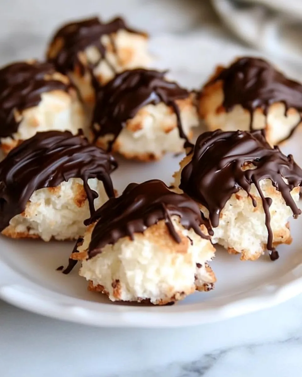 Best Dark Chocolate Dipped Macaroons shot