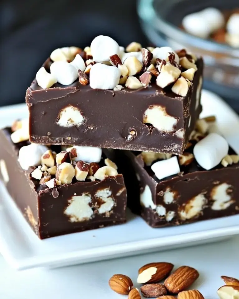 Homemade Dark Chocolate Marshmallow Nut Fudge Bars photo