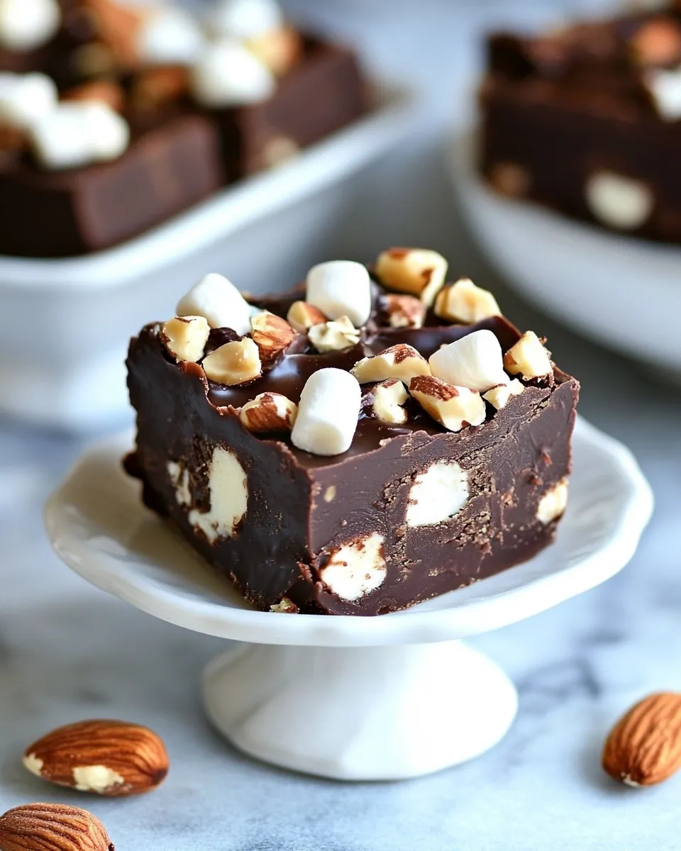 Easy Dark Chocolate Marshmallow Nut Fudge Bars recipe photo