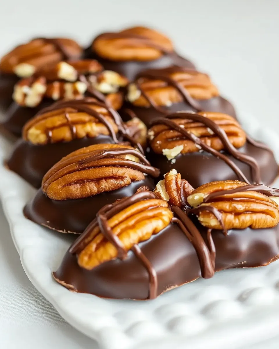 Delicious Dark Chocolate Salted Caramel Pecan Turtles shot