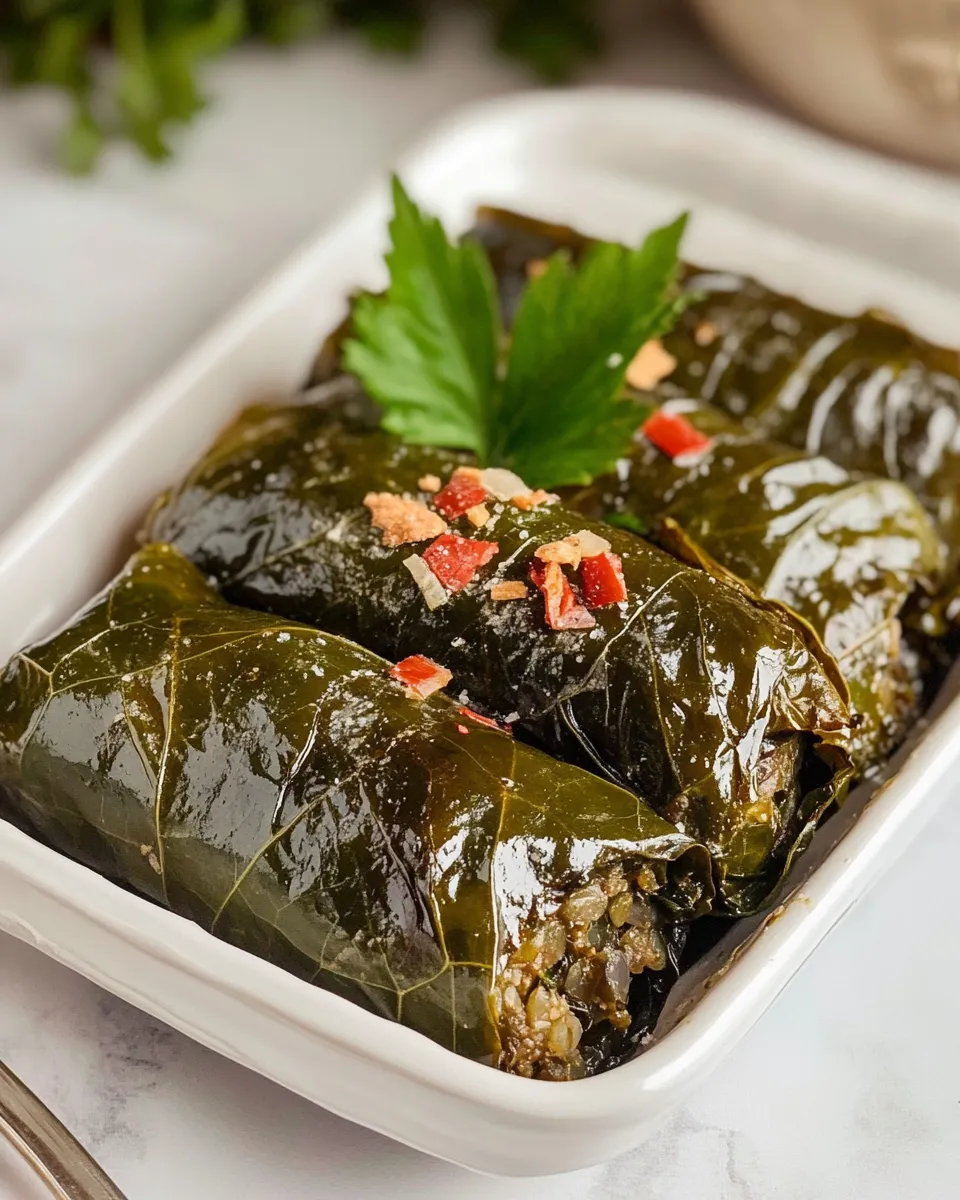Homemade Dolma: Turkish Stuffed Grape Leaves photo